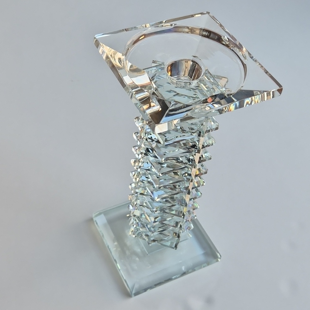 Crystal Eye Votive Candle Holder – Clear Geometric Prism Luxury Decor - Picture 12 of 17